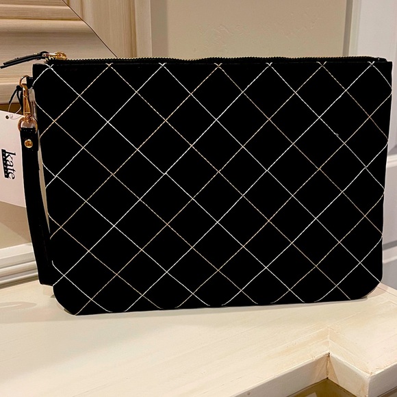 Kate Landry Handbags - KATE LANDRY | Tablet Case. NWT. RFID Security Liner. Black with gold acc…